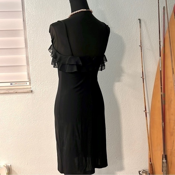 🖤VTG Joseph Ribkoff,Incredible,Vintage Little Black Dress”,Ruffled Upper,Size 4 - Picture 8 of 14